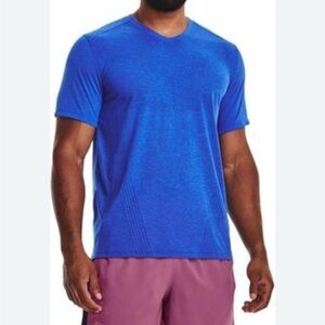 Under Armour Blue V-Neck Short Sleeve Performance Shirt